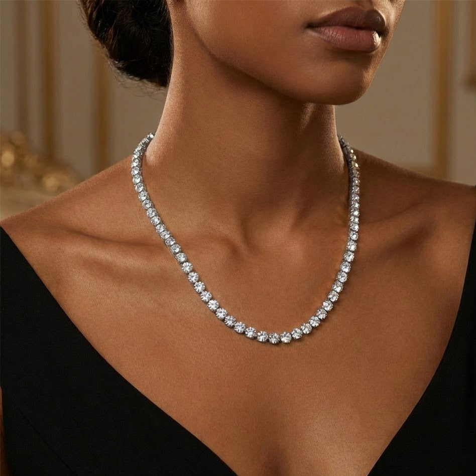 Collana Tennis In Acciaio Inossidabile