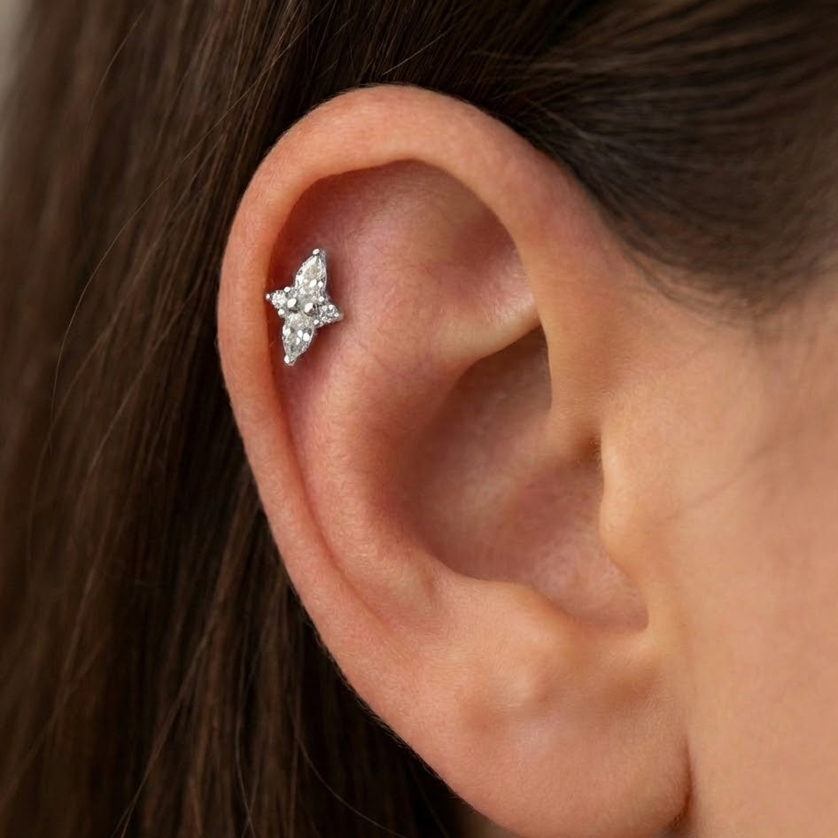 Piercing Rombo Zirconato In Argento 925