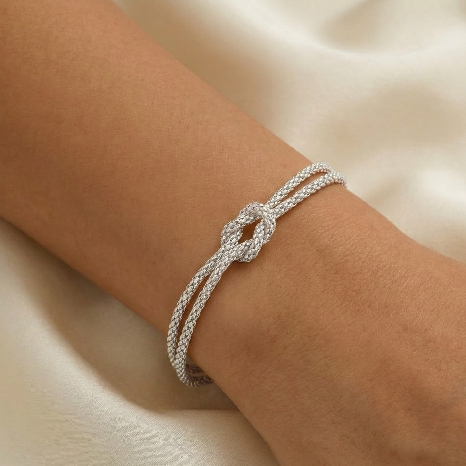 Bracciale Nodo dell'Infinito a Doppio Filo In Acciaio Inossidabile