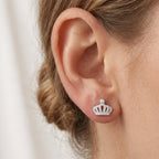 Orecchini Corona Zirconati In Argento 925