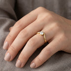 Anello Solitario V-Shape In Acciaio Inossidabile