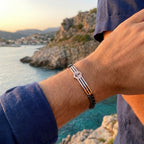 Bracciale Orizzonte d'Acciaio con Ancora In Acciaio Inossidabile