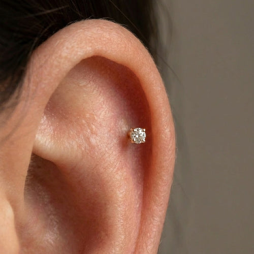 Piercing Punto Luce Quadrato In Argento 925