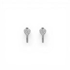 Orecchini Cerchio con Pavé di Cuori e Chiusura a Scattino In Argento 925