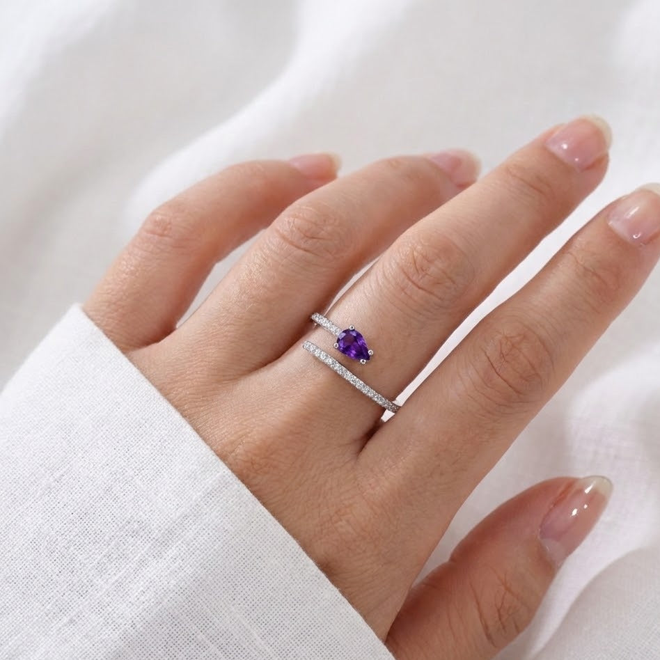 Anello Vortice Cromatico a Spirale con Zirconi In Argento 925