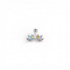 Piercing Pavé Multicolor In Argento 925