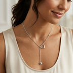 Collana asimmetrica con cuore traforato e pendente In Argento 925
