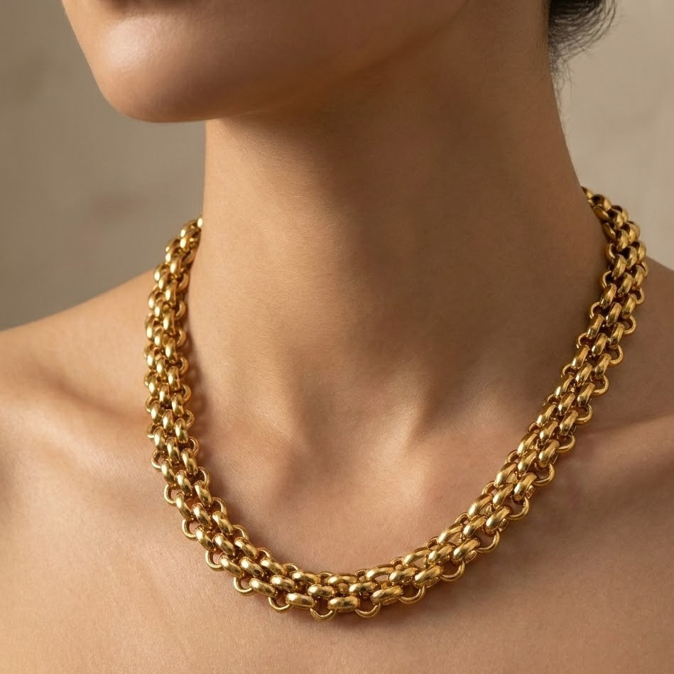 Girocollo Catena Intrecciata in Acciaio Inossidabile