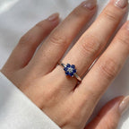 Anello con Fiore Colorato e Pietra  In Argento 925