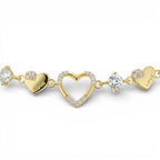 Bracciale Battiti Preziosi con Charms a Cuore In Argento 925