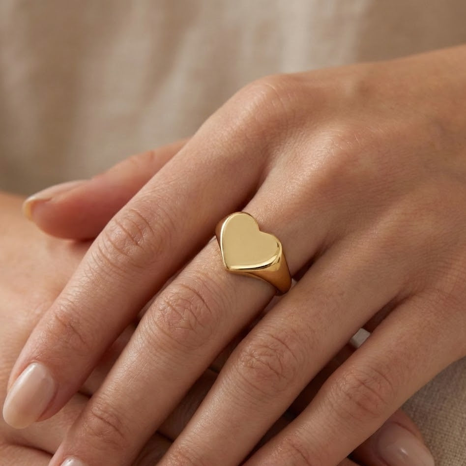 Anello Cuore Liscio In Argento 925