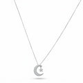 Collana Mezzaluna e Stella in Pavé in Argento 925