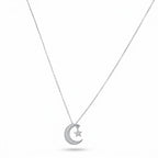 Collana Mezzaluna e Stella in Pavé in Argento 925