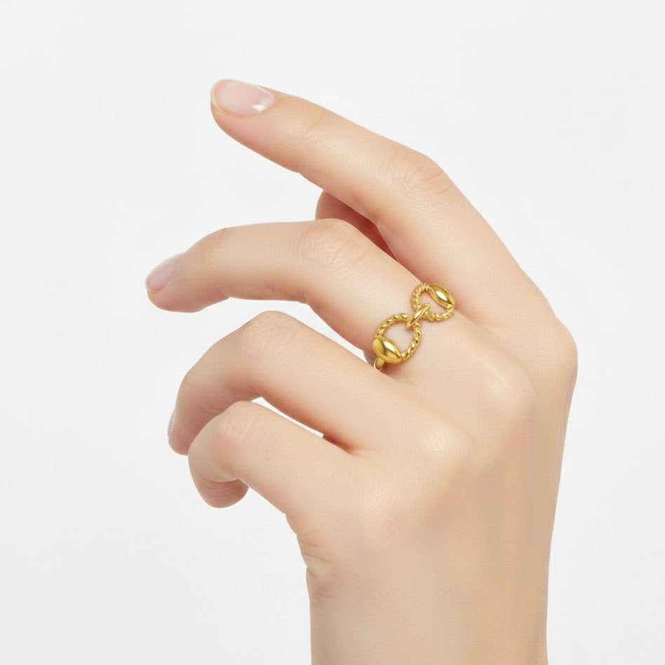 Anello Nodo Intreccio In Acciaio Inossidabile