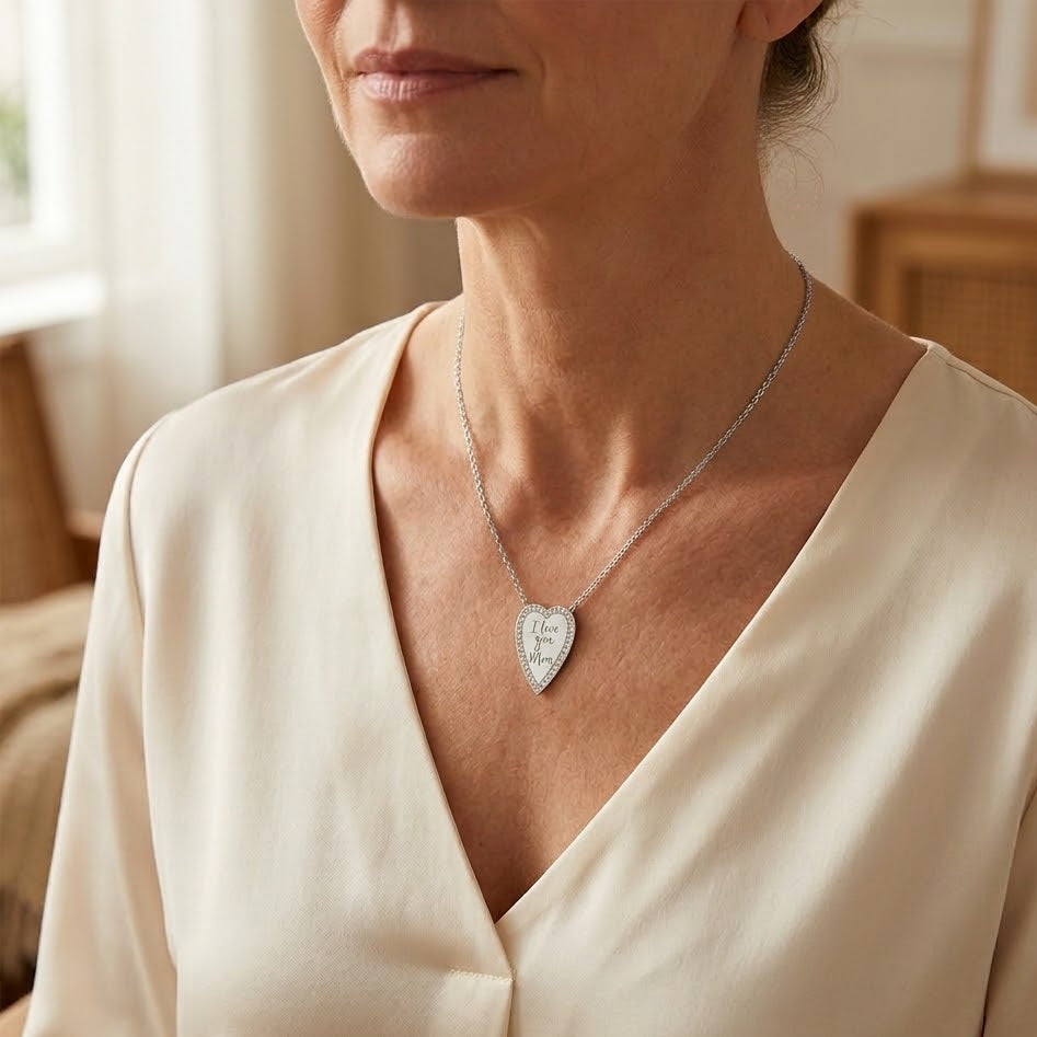 Collana Cuore Dedica Mamma In Acciaio Inossidabile