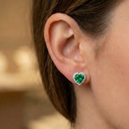 Orecchini Cuore con Cristalli Colorati In Argento 925