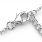Collana Doppio Fiore con Pavé e Punti Luce In Acciaio Inossidabile