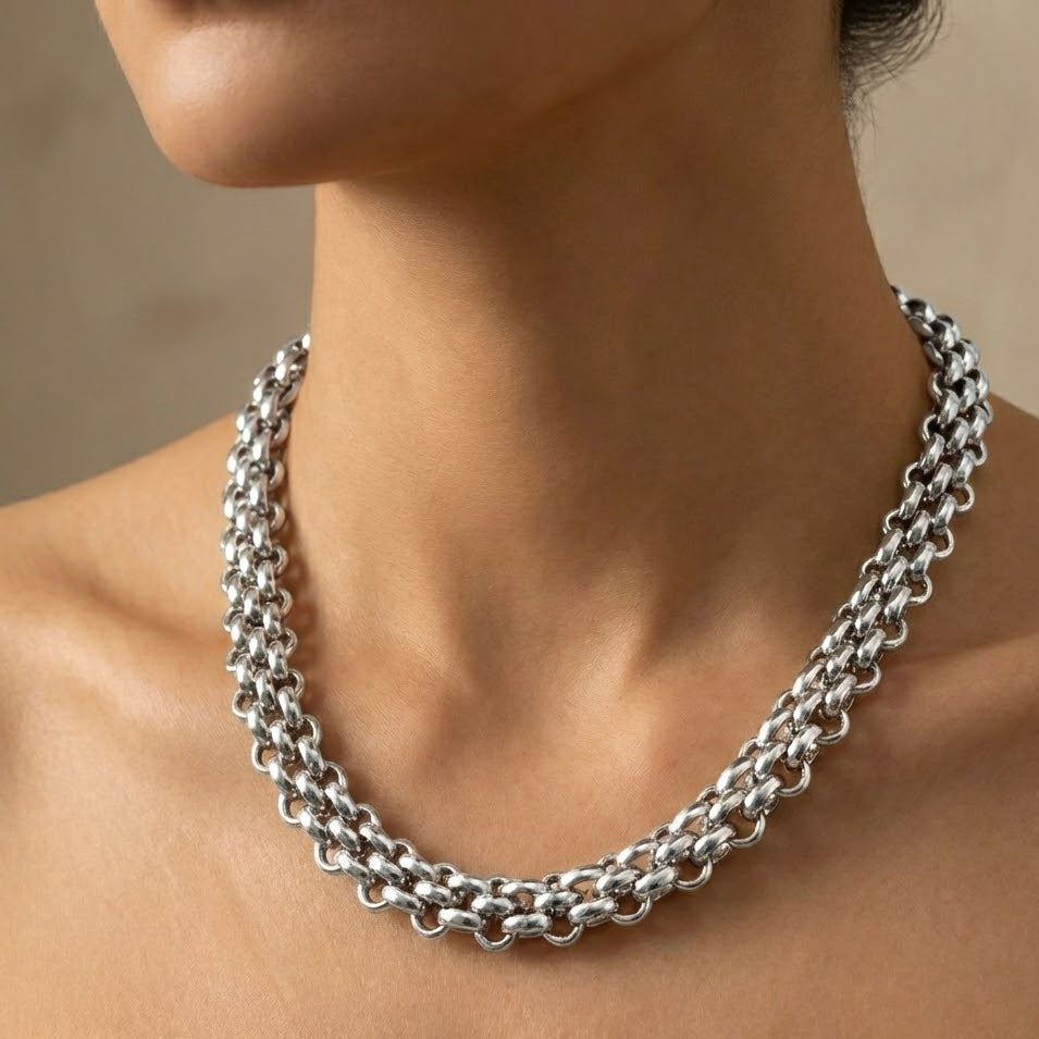 Girocollo Catena Intrecciata in Acciaio Inossidabile