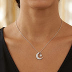 Collana Mezzaluna e Stella in Pavé in Argento 925