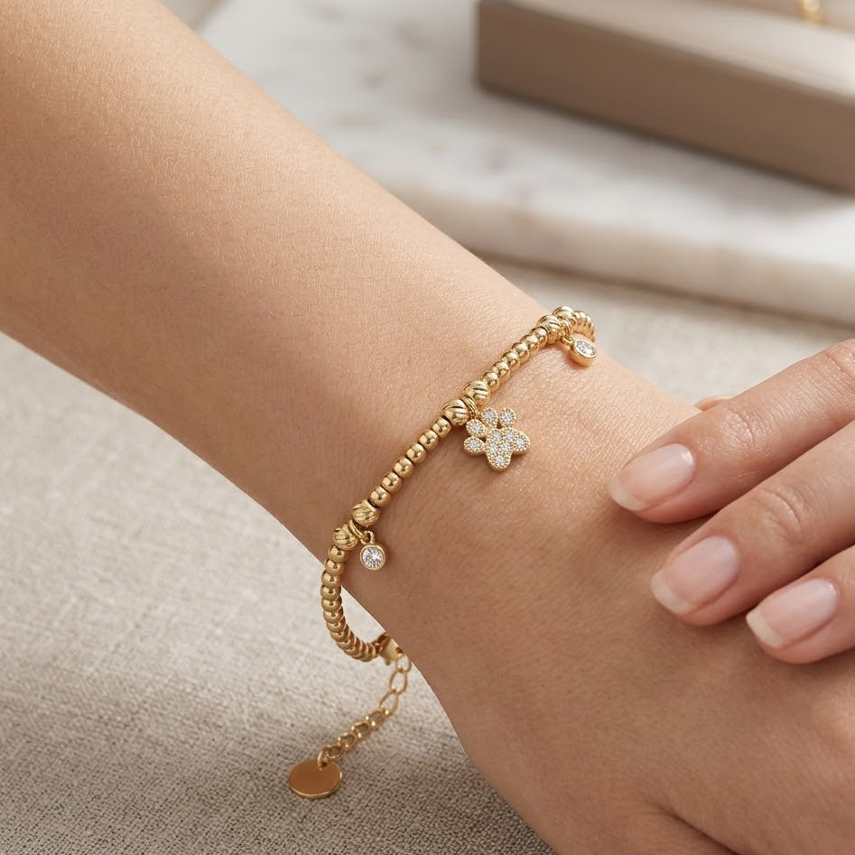 Bracciale Puppy Love con Zampine In Acciaio Inossidabile
