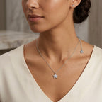 Collana Stella con Pavé e Punto Luce in Argento 925