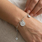 Bracciale Catena Mista con Angelo e Cuore In Argento 925