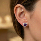 Orecchini Cuore con Cristalli Colorati In Argento 925