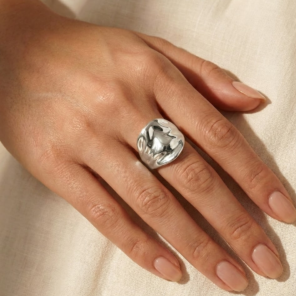 Anello Fascia Aperta a Spirale Fluida In Acciaio Inossidabile