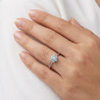 Anello con Fiore Colorato e Pietra  In Argento 925