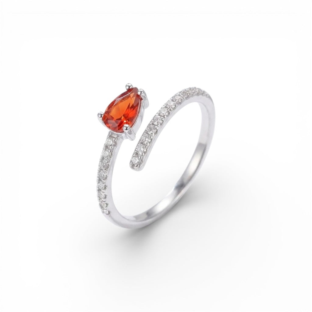 Anello Vortice Cromatico a Spirale con Zirconi In Argento 925