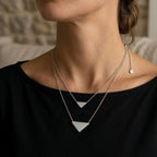 Collana Doppio Filo con Triangoli In Acciaio Inossidabile