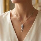 Collana con Pendente a Rosa In Acciaio Inossidabile