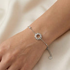 Bracciale Rollò con Barrette e Sole Traforato In Argento 925