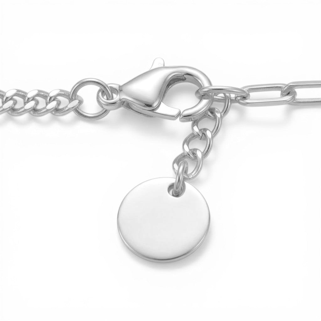 Bracciale Fiocco Prezioso con Doppia Catena in Argento 925