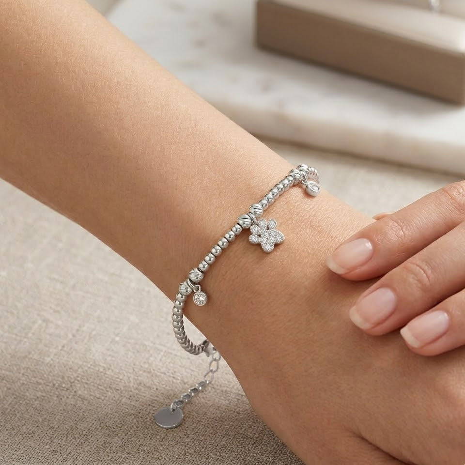 Bracciale Puppy Love con Zampine In Acciaio Inossidabile
