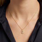 Collana con Pendente Geometrico e Zirconi In Acciaio Inossidabile