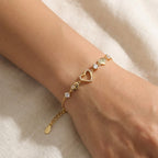 Bracciale Battiti Preziosi con Charms a Cuore In Argento 925