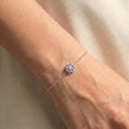 Bracciale Petali Cromatici con Fiore di Zirconi In Argento 925