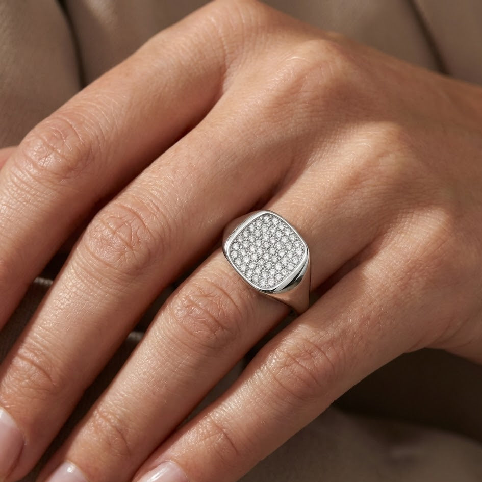 Anello Eternity Pavé In Acciaio Inossidabile