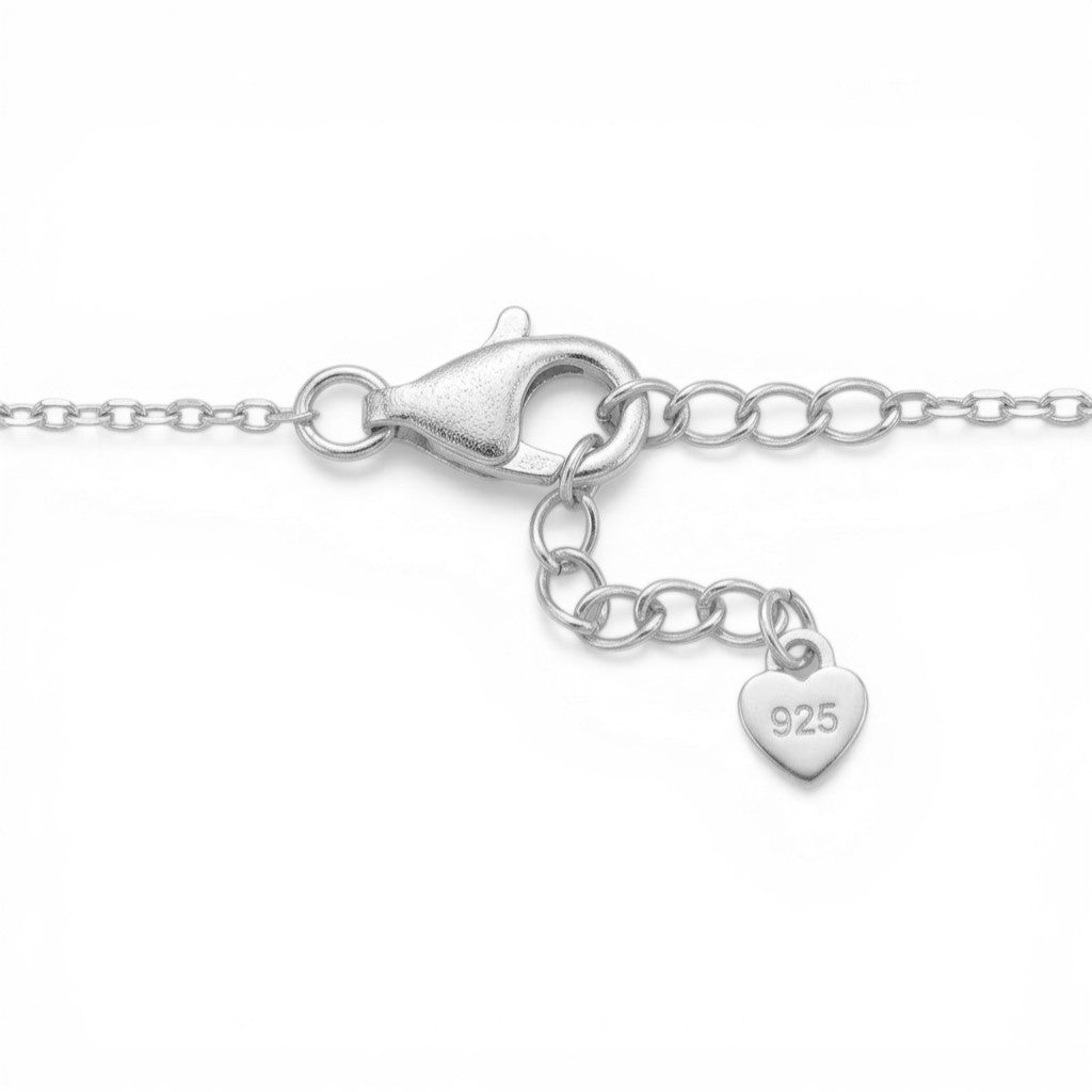 Collana asimmetrica con cuore traforato e pendente In Argento 925