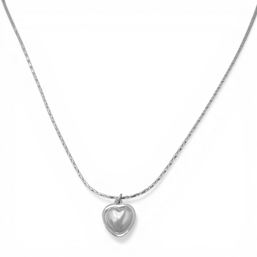 Collana Sottile con Cuore Madreperla In Acciaio Inossidabile