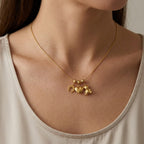 Collana Trio Charms Portafortuna In Acciaio Inossidabile