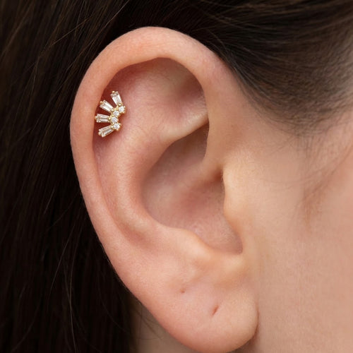 Piercing Taglio Baguette In Argento 925