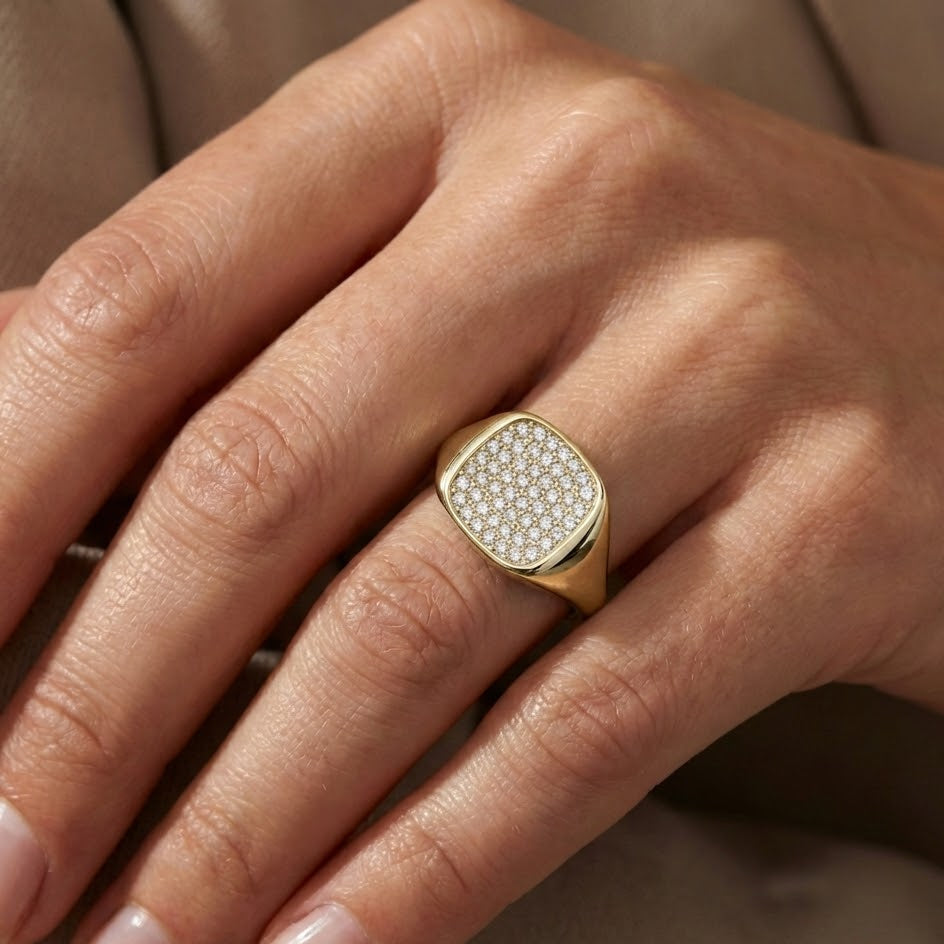 Anello Eternity Pavé In Acciaio Inossidabile
