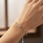 Bracciale Ghirlanda di Primavera con Fiori Pendenti In Argento 925