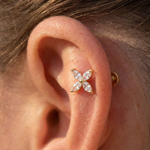 Piercing Crystal Spark Zirconato In Argento 925