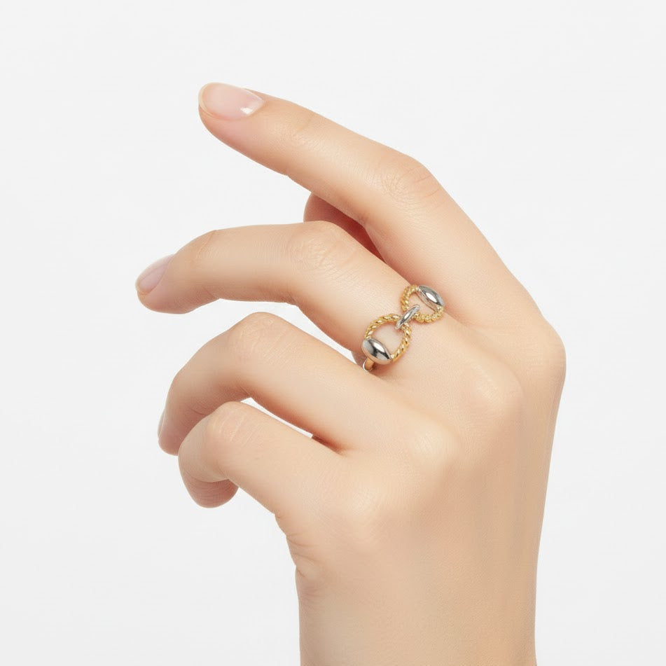 Anello Nodo Intreccio In Acciaio Inossidabile