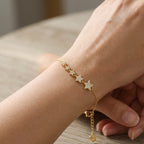 Bracciale con Cinque Stelle Zirconate In Argento 925