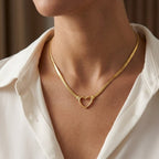 Collana Snake con Cuore Open In Acciaio Inossidabile