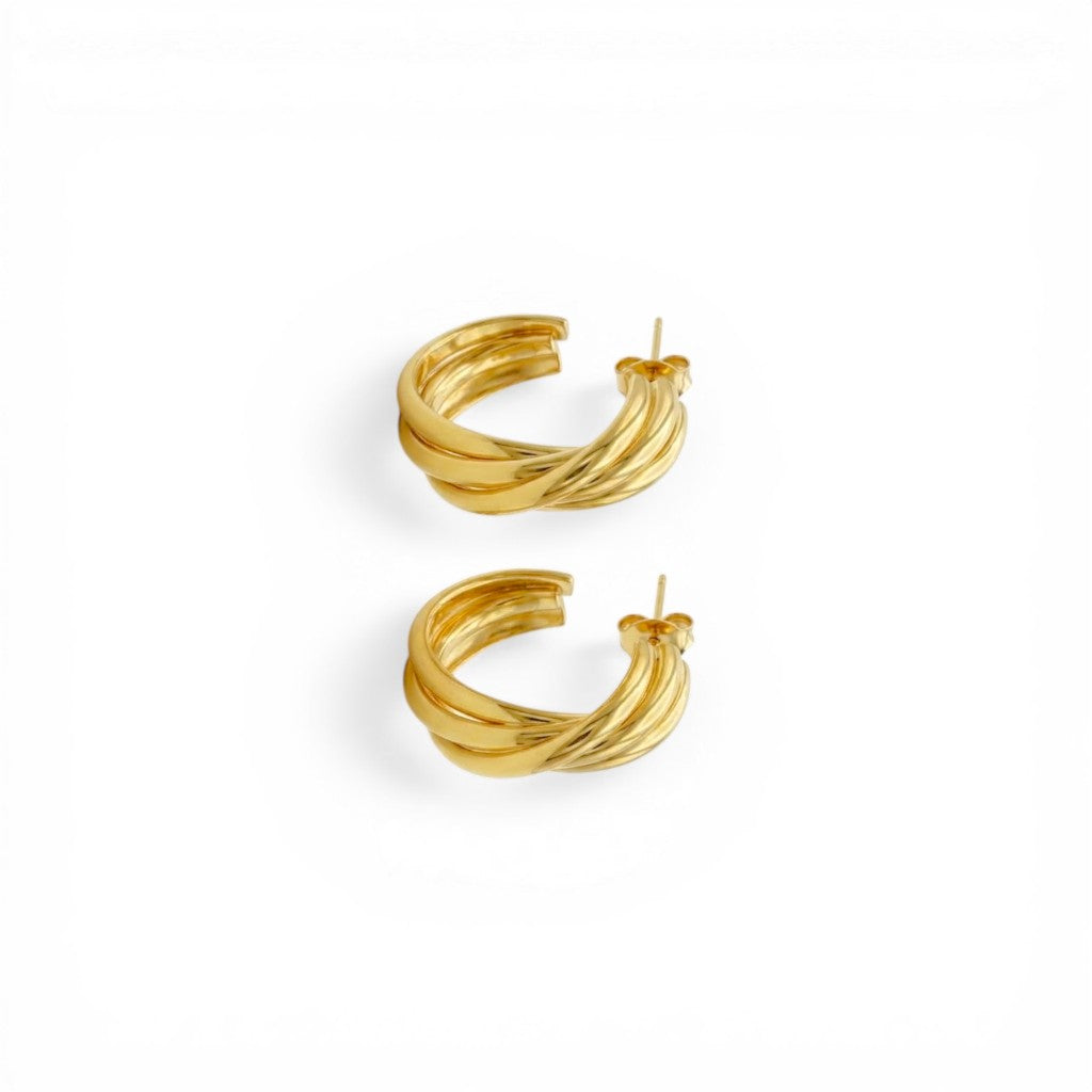 Orecchini Hoops a Tripla Fascia In Acciaio Inossidabile